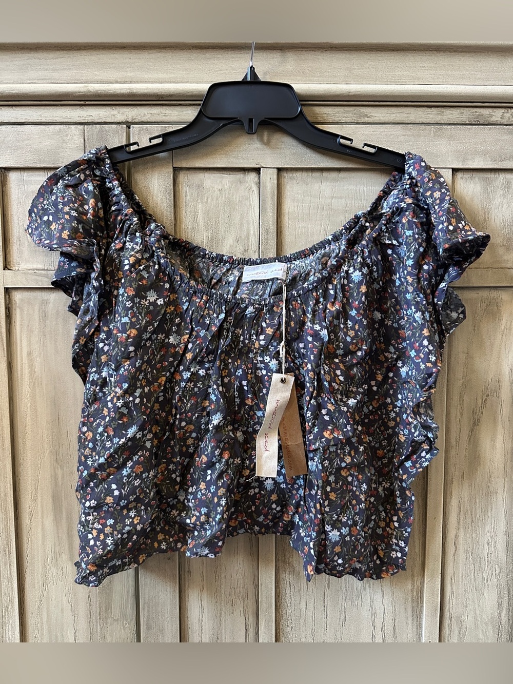 NEW Mustard Seed Women's Floral Print Off-the-Shoulder Top Blouse Medium M NWT